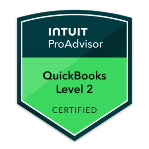 Intuit QuickBooks Certified ProAdvisor Level 2 badge